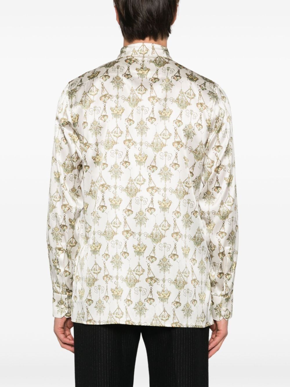 chandelier-print silk shirt