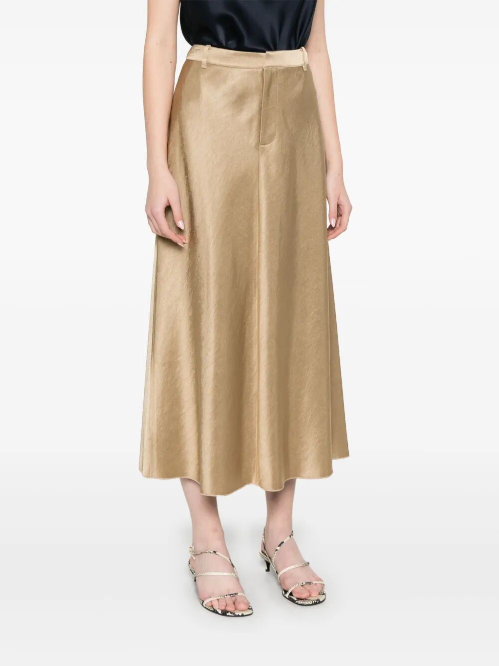 satin midi skirt