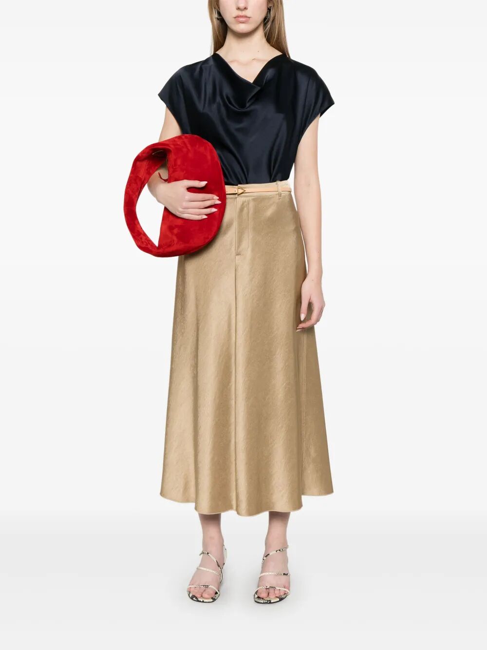 satin midi skirt