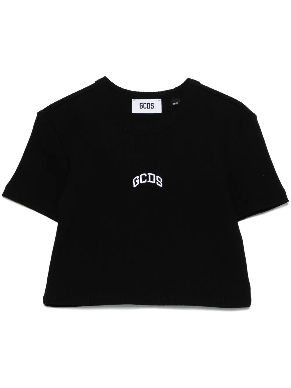 logo-embroidered cropped T-shirt