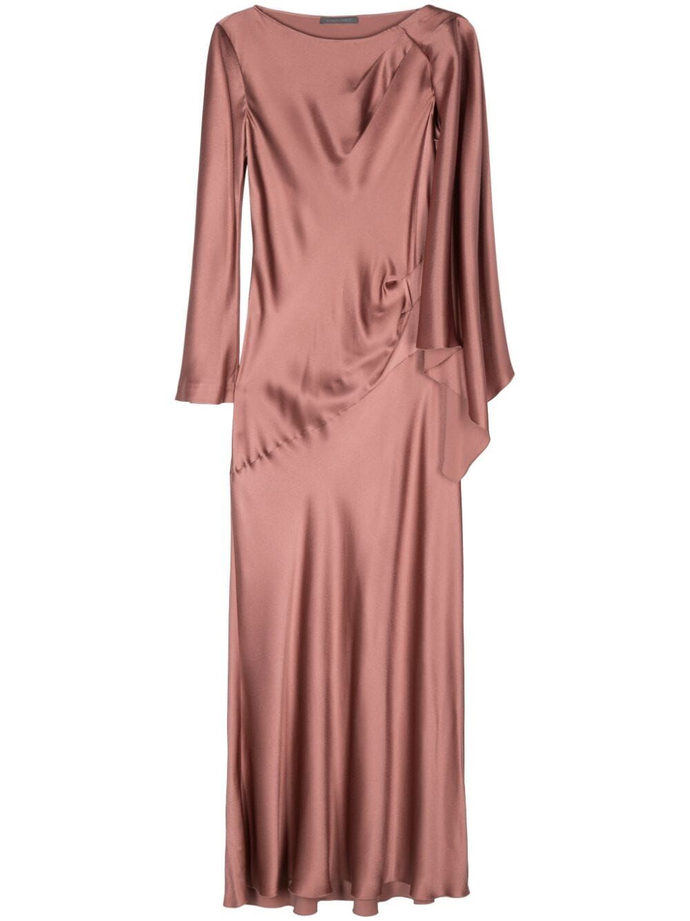 asymmetric-design satin dress