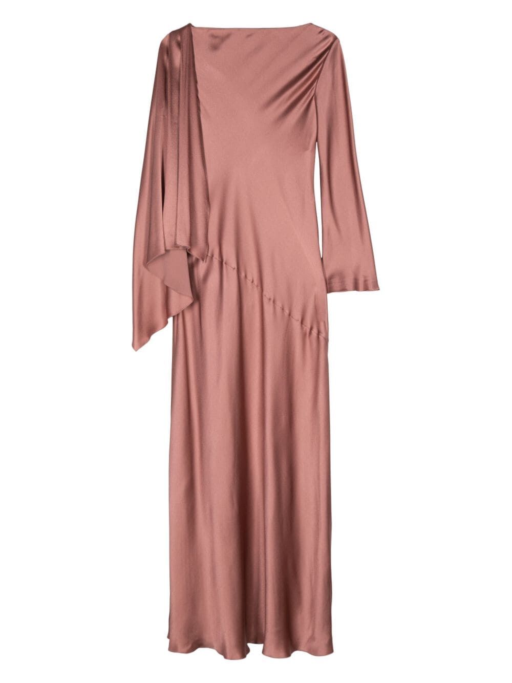 asymmetric-design satin dress