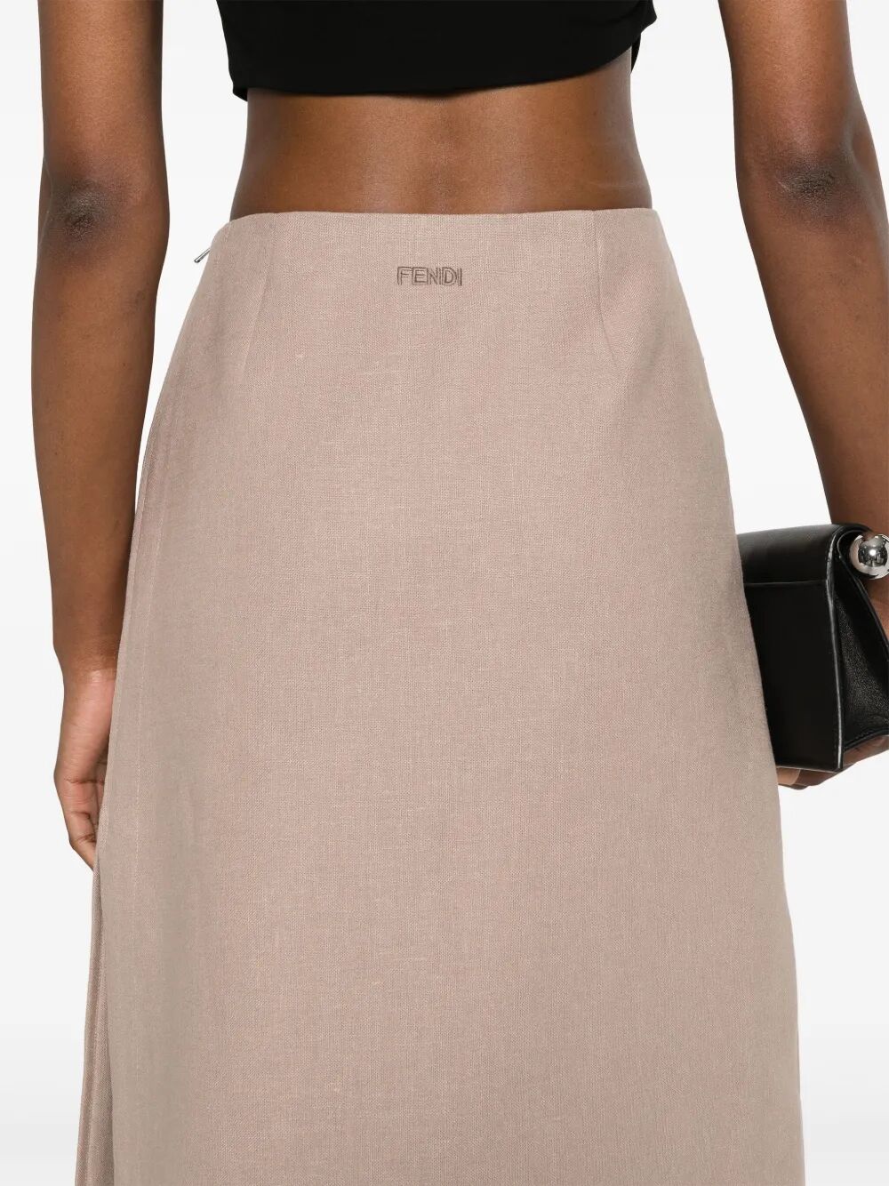 linen midi skirt