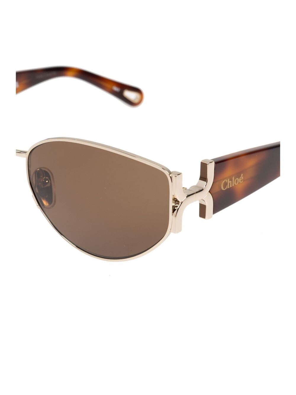 logo-engraved oval-lens sunglasses