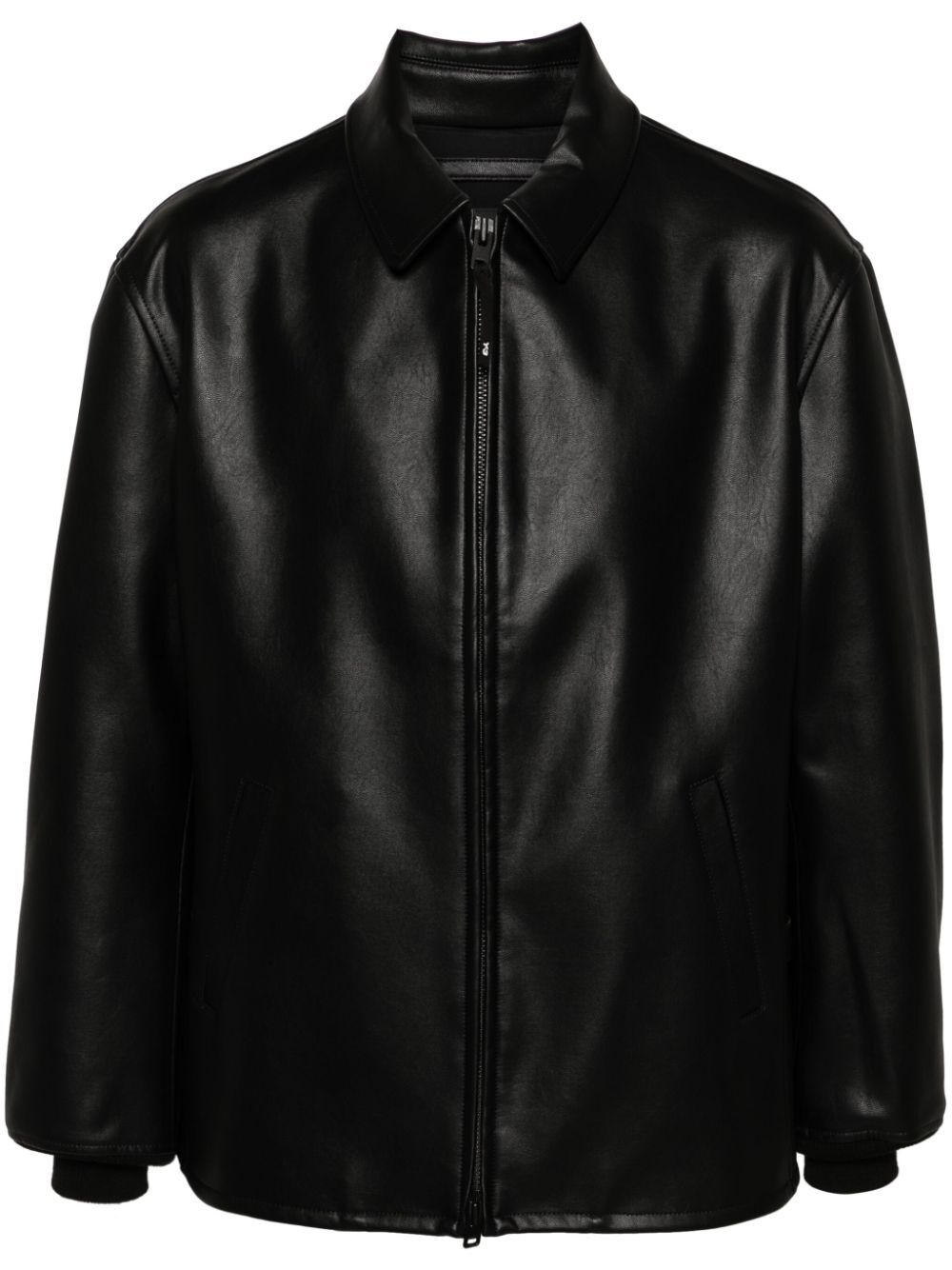 Pleather faux-leather jacket