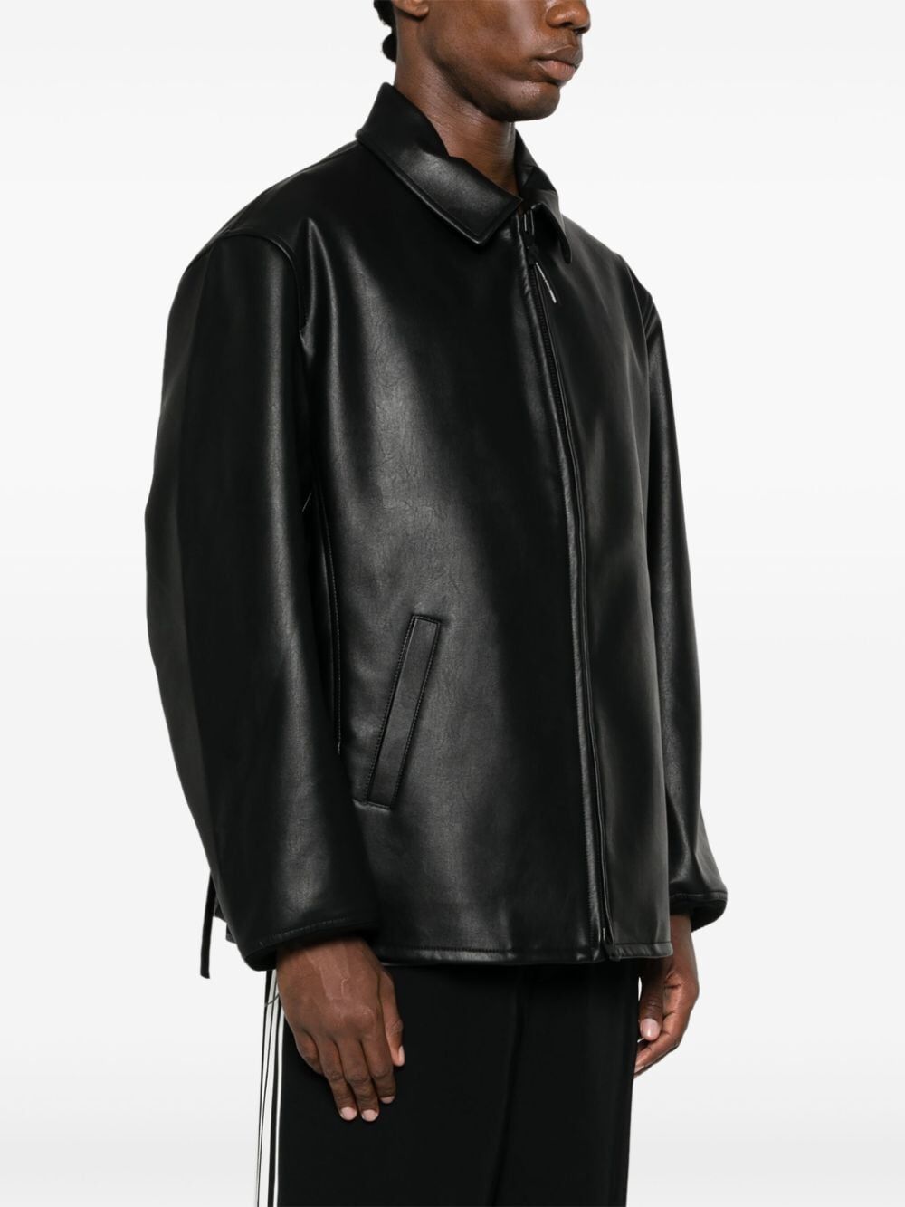 Pleather faux-leather jacket