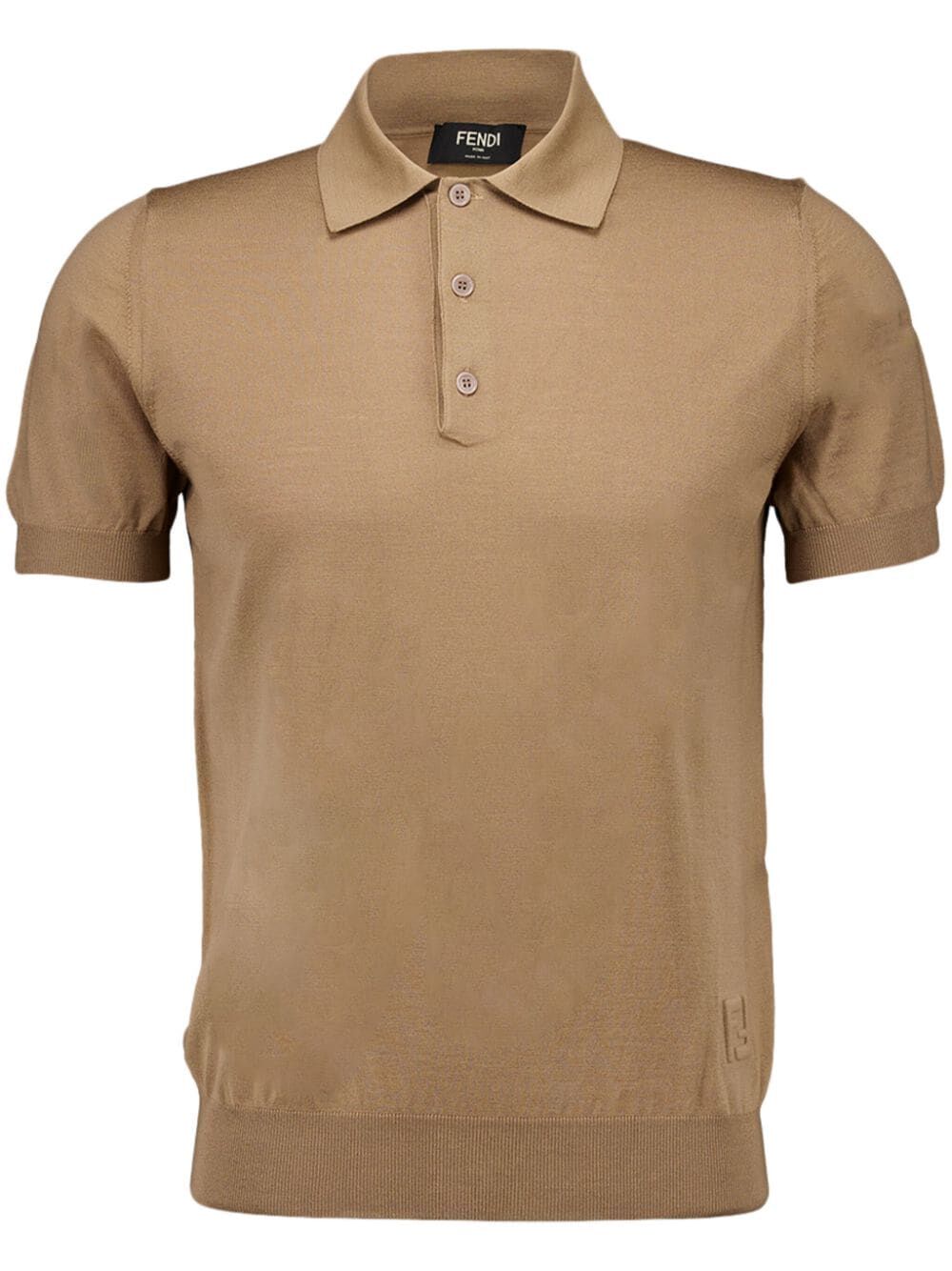 logo-embossed wool polo shirt