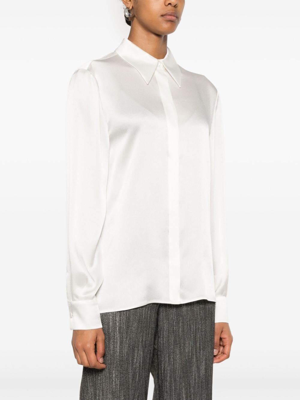 long-sleeve satin shirt