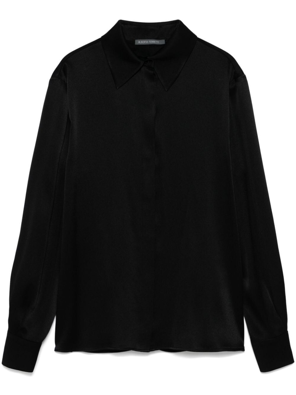 long-sleeve satin shirt