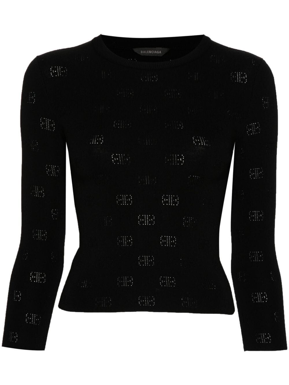 BB-pattern open-knit jumper