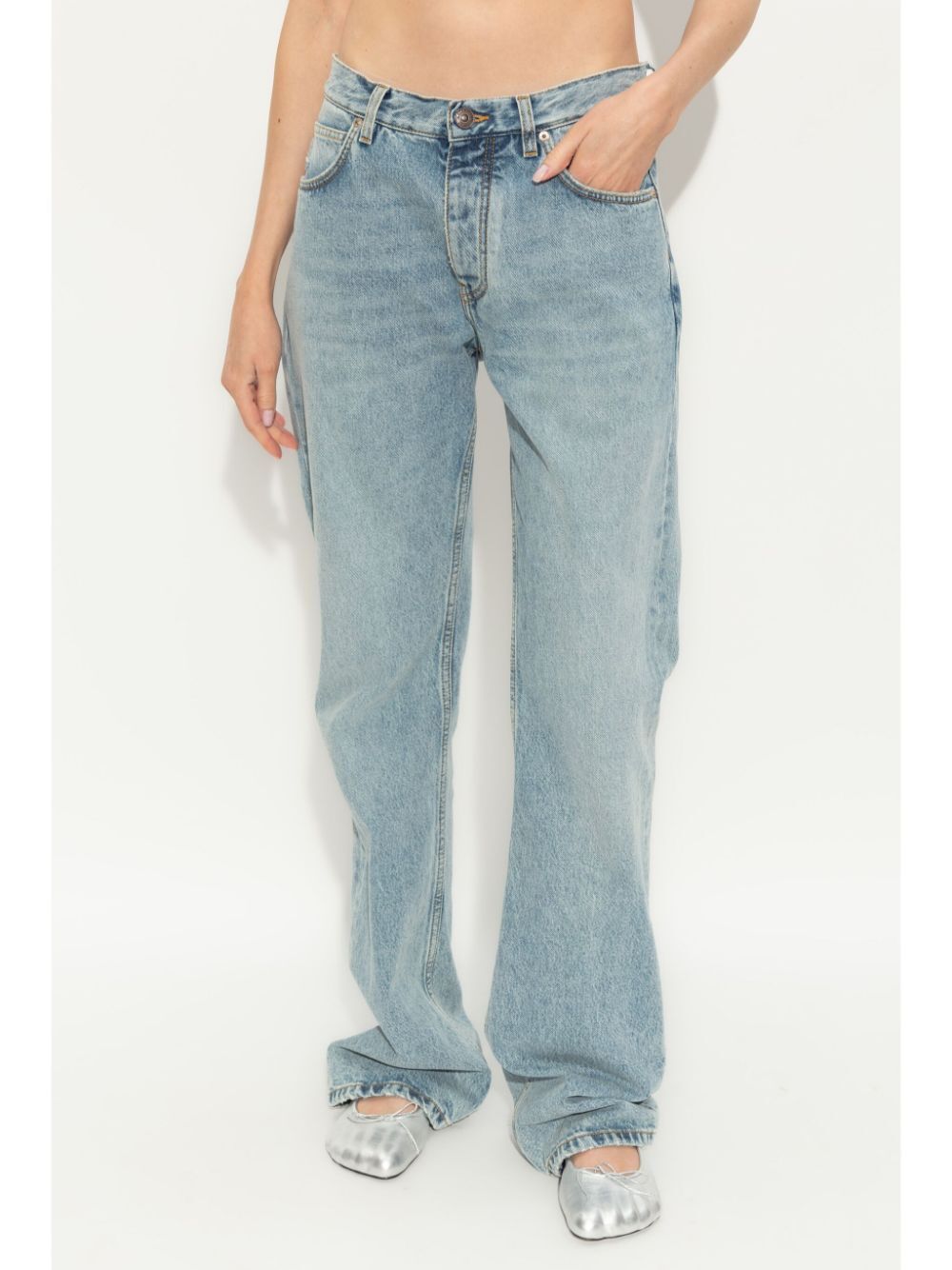 low-rise straight-leg jeans