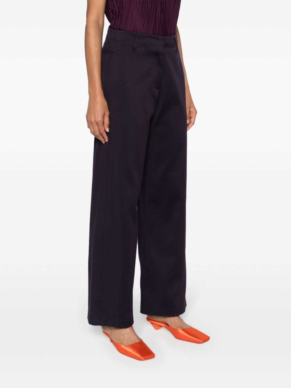 mid-rise straight-leg trousers