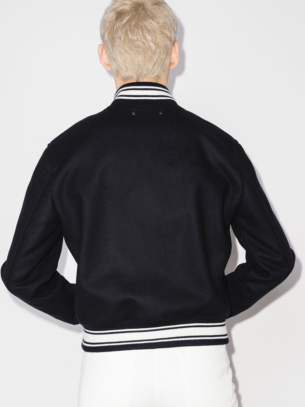 embroidered-logo bomber jacket