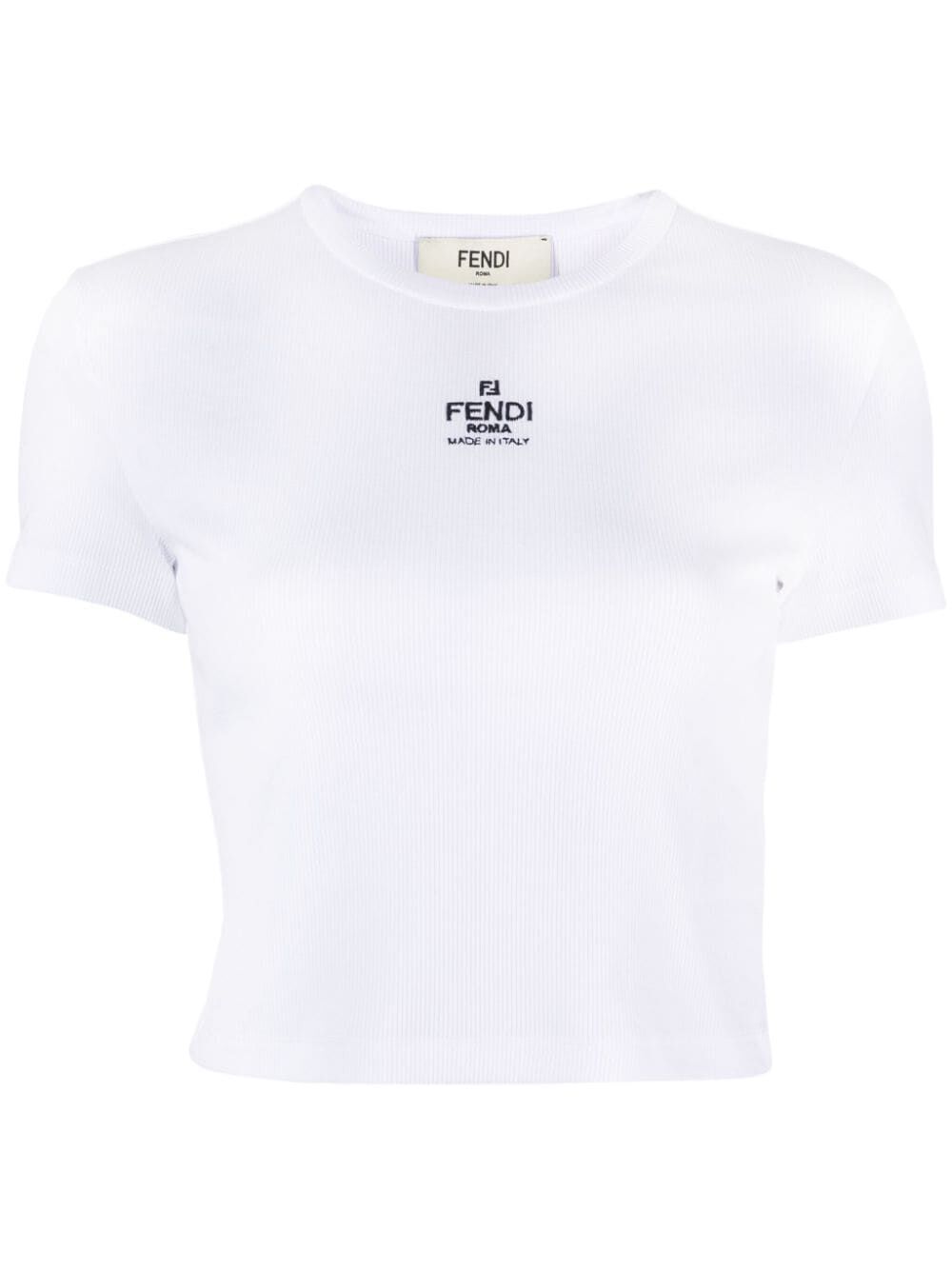 logo-embroidered ribbed T-shirt