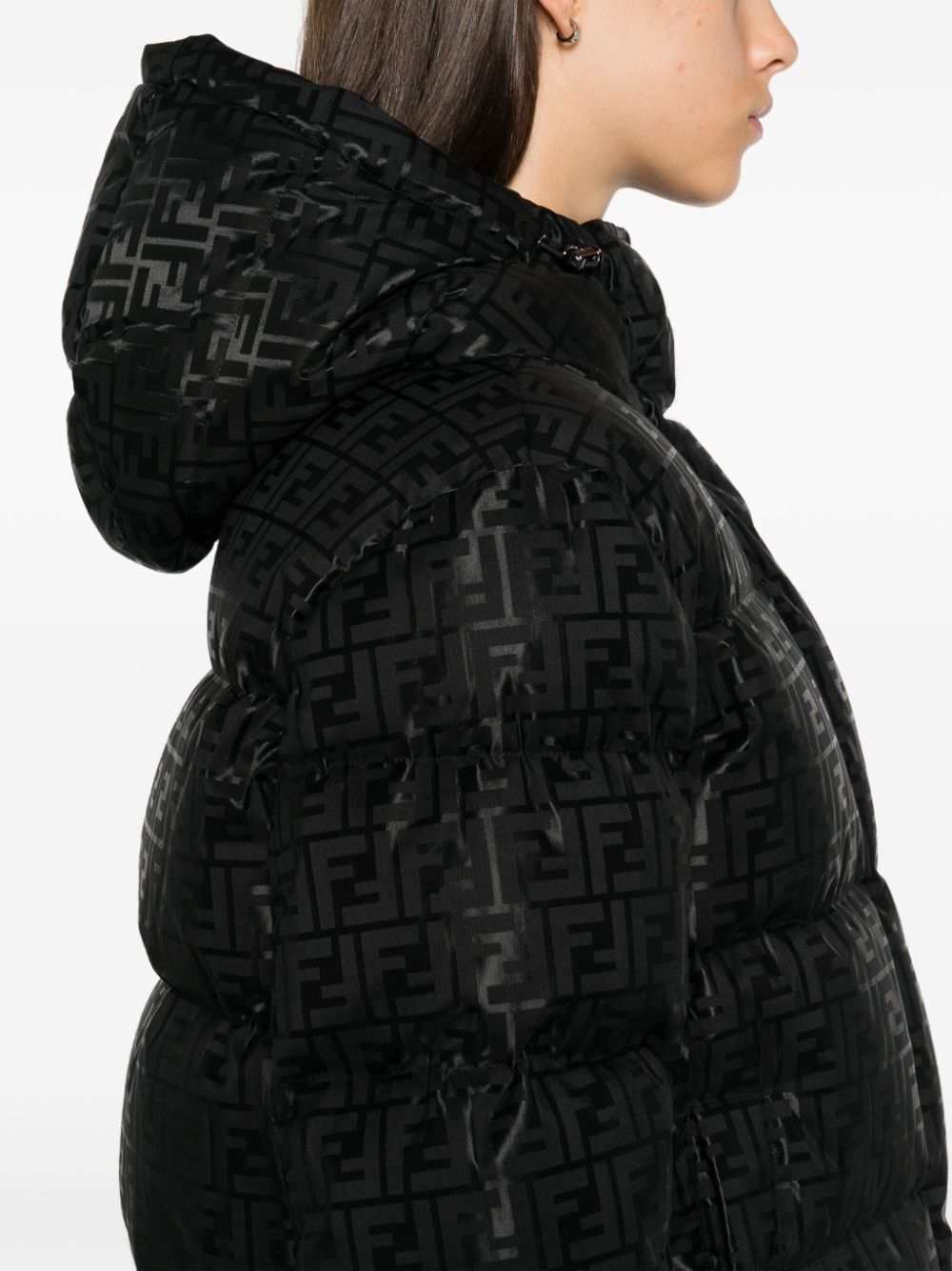 FF-logo print padded jacket