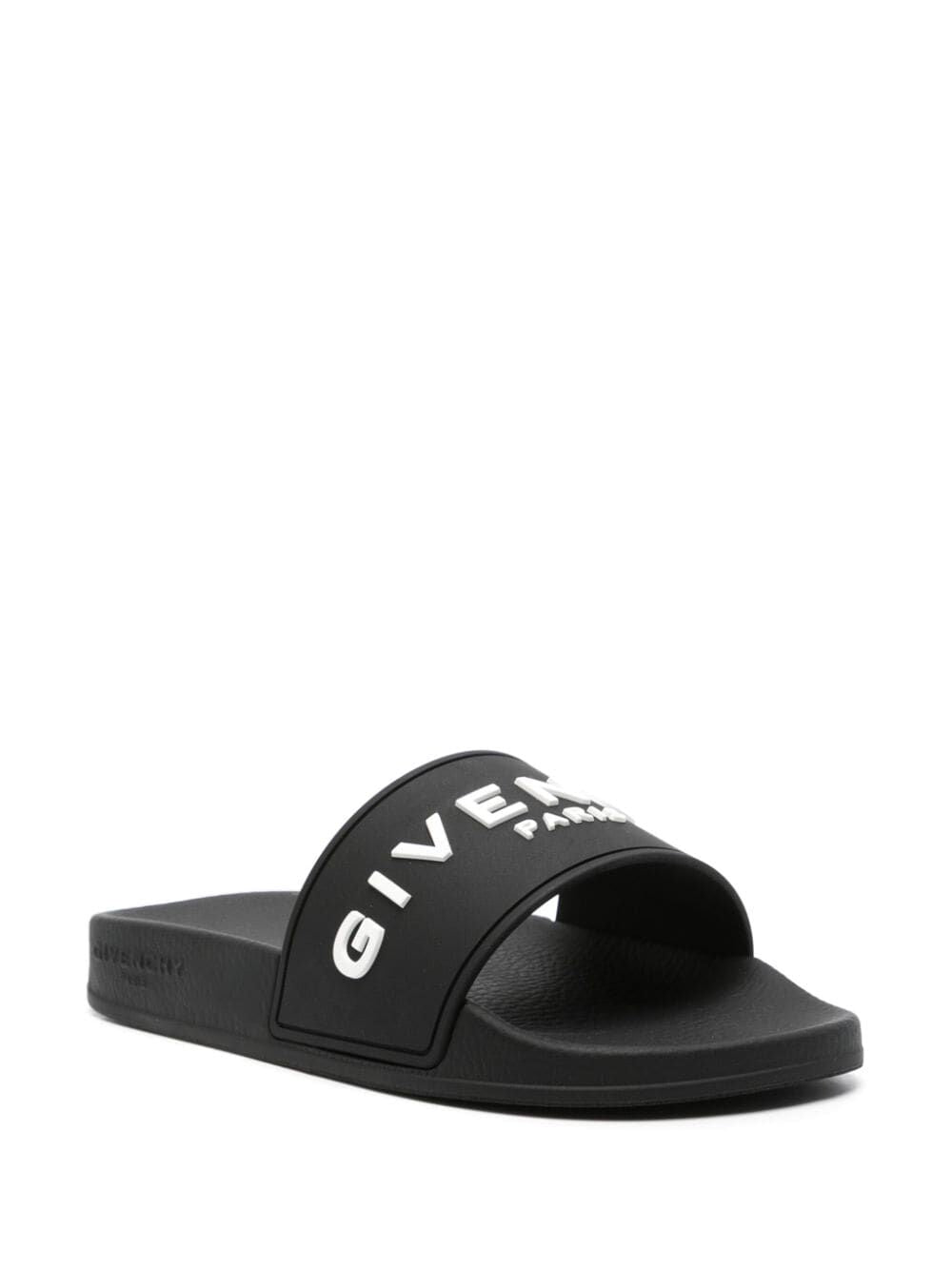 Sandali slides con logo goffrato