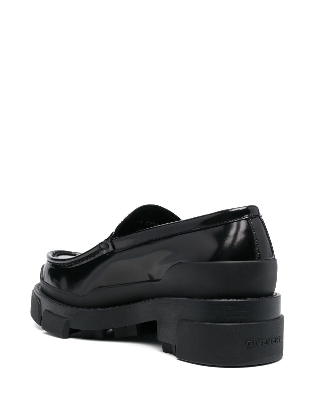 logo-plaque leather loafers