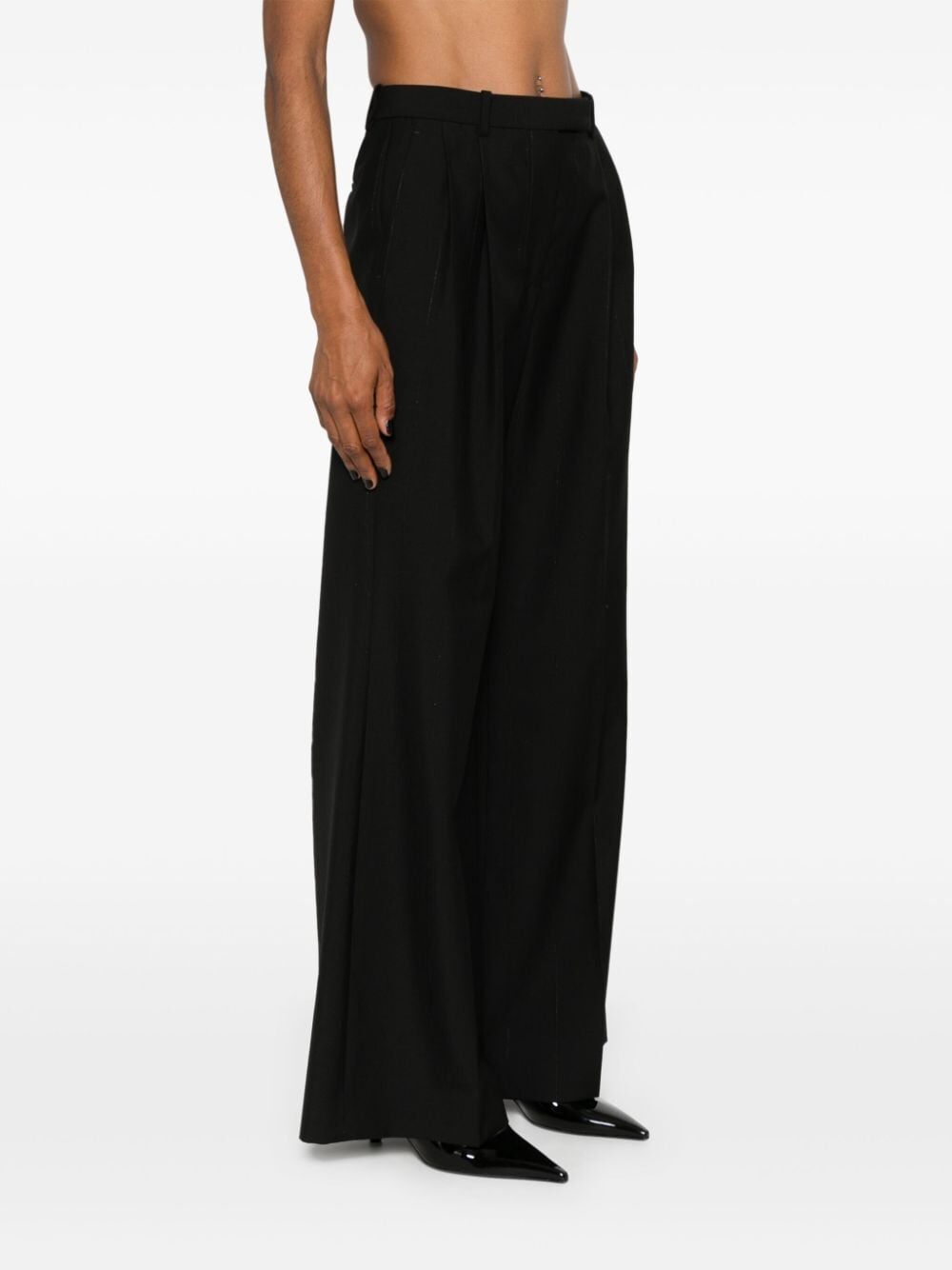 high-waist palazzo trousers