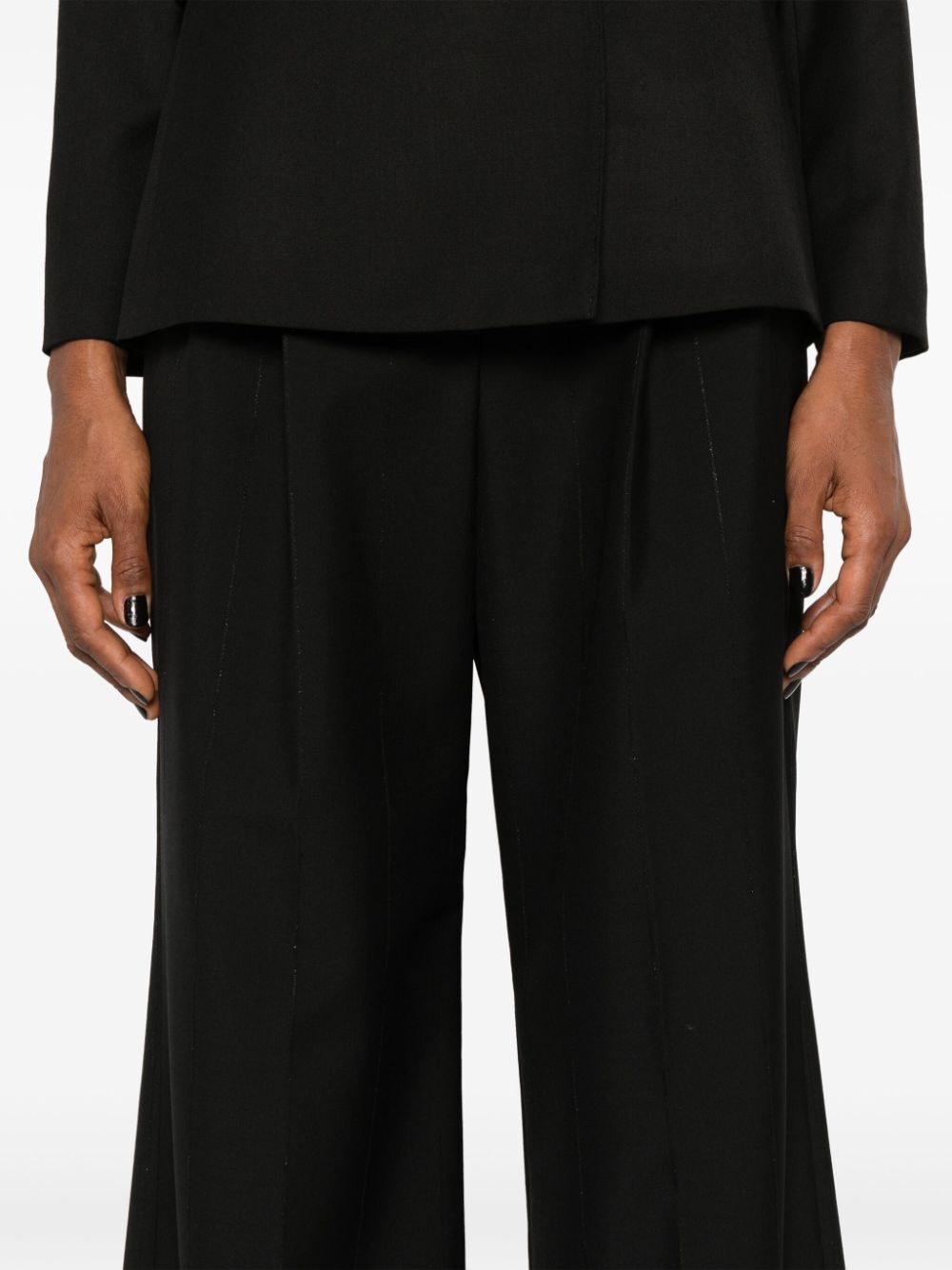 high-waist palazzo trousers