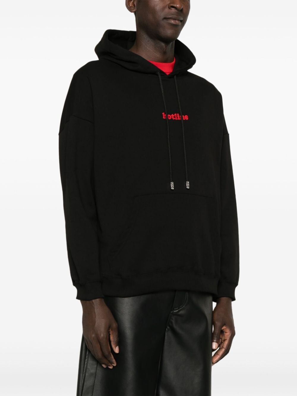 Hotline-embroidered hoodie