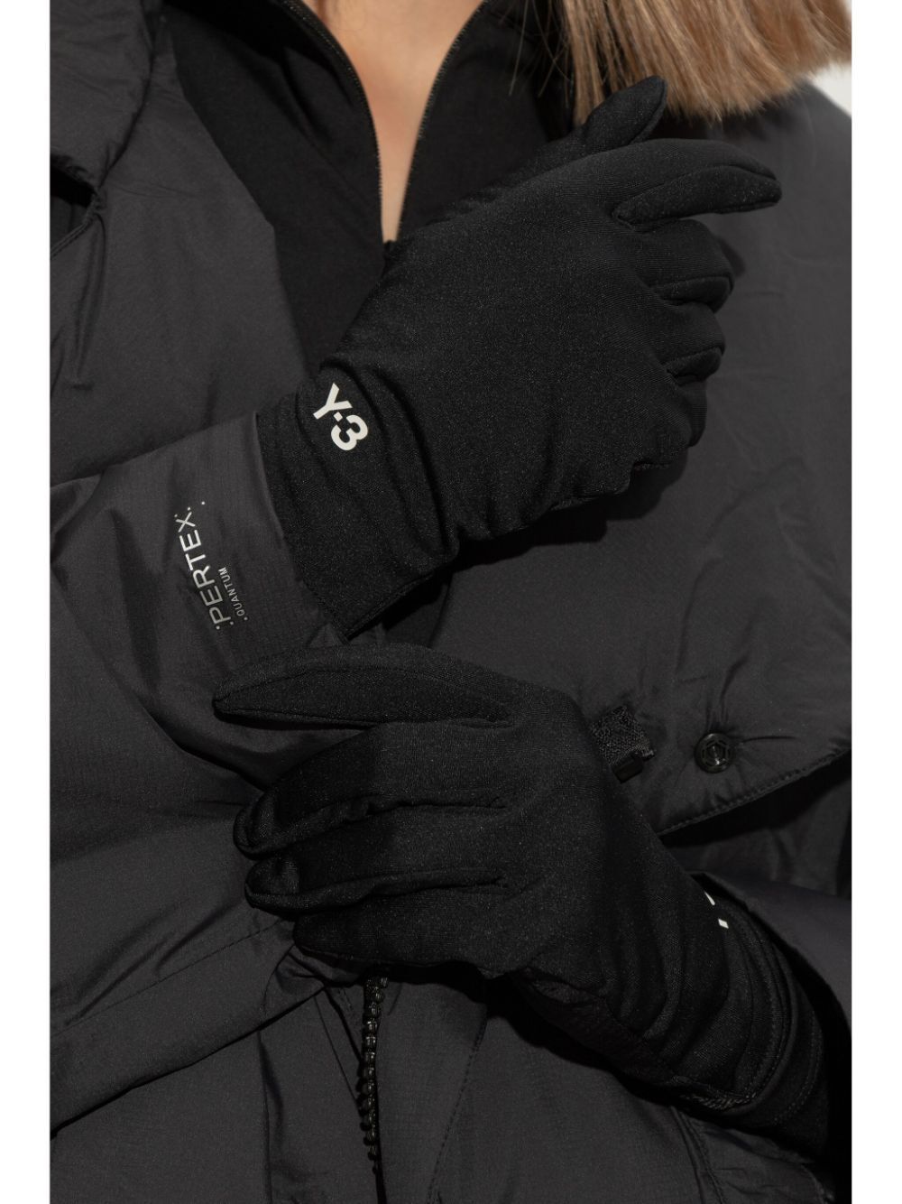 logo print gloves