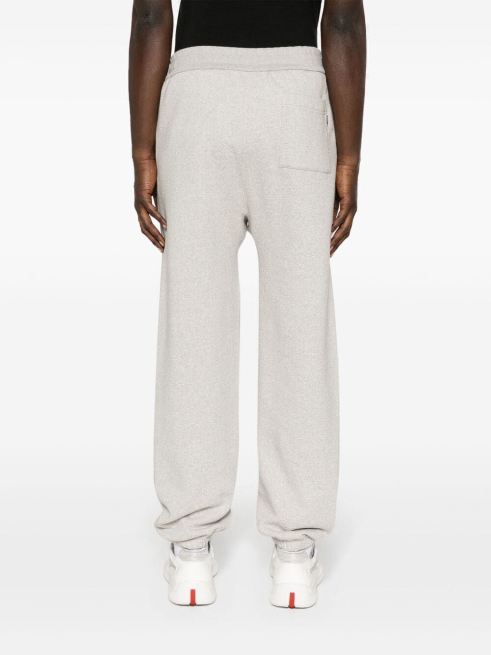 drawstring-waist cotton track pants