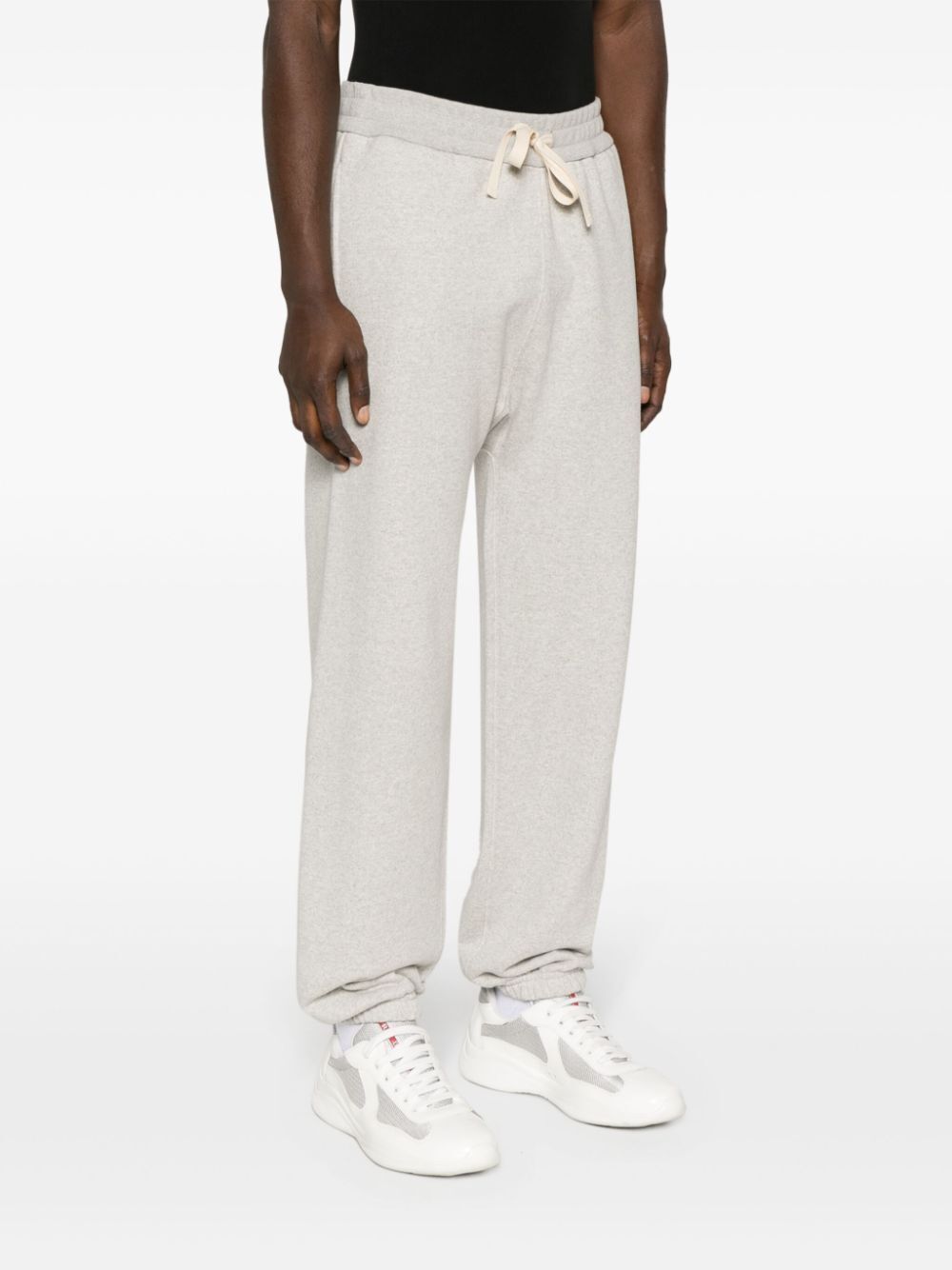 drawstring-waist cotton track pants