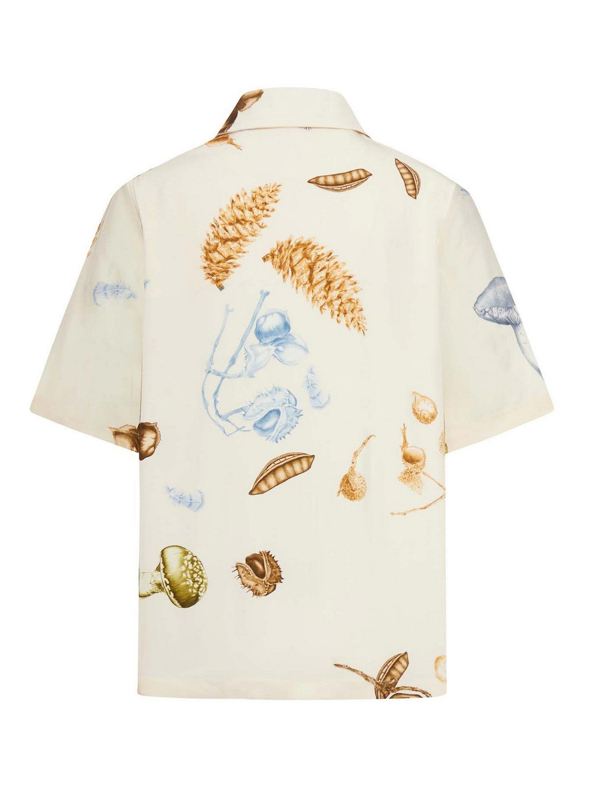 mushroom-print short-sleeved shirt