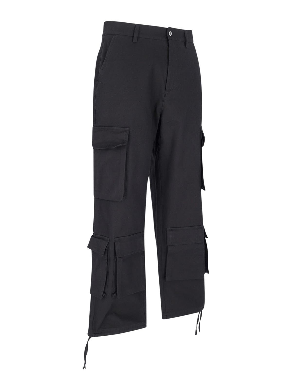 cargo-pockets straight trousers