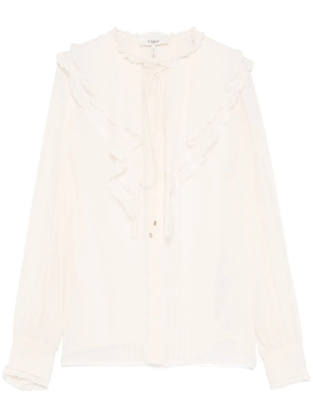 ruffled silk blouse