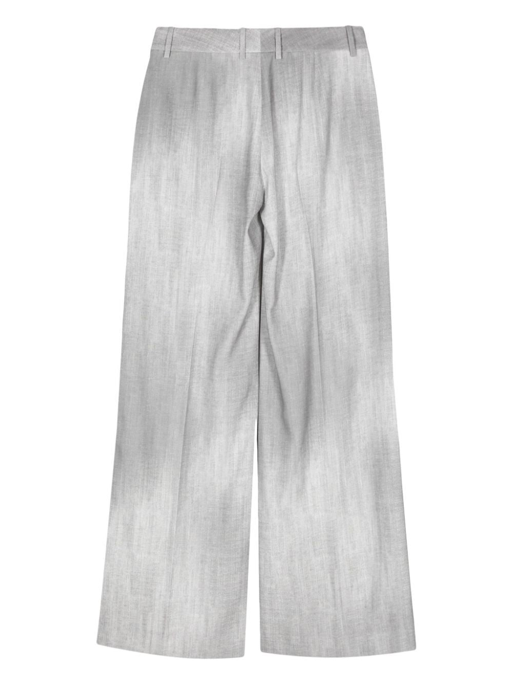 printed pressed-crease straight trousers