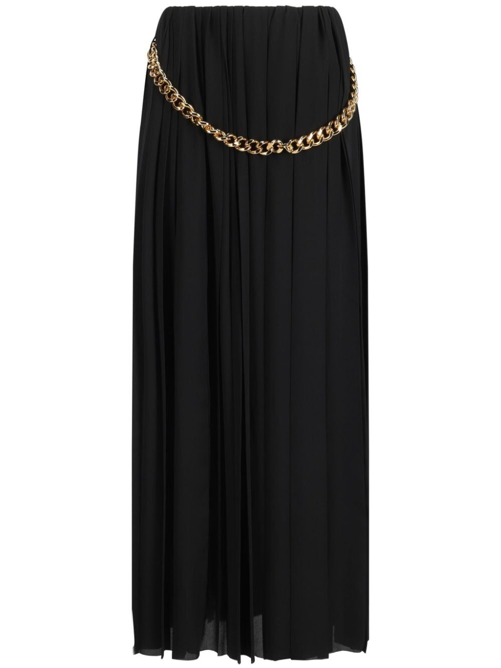 chain-detail pleated skirt