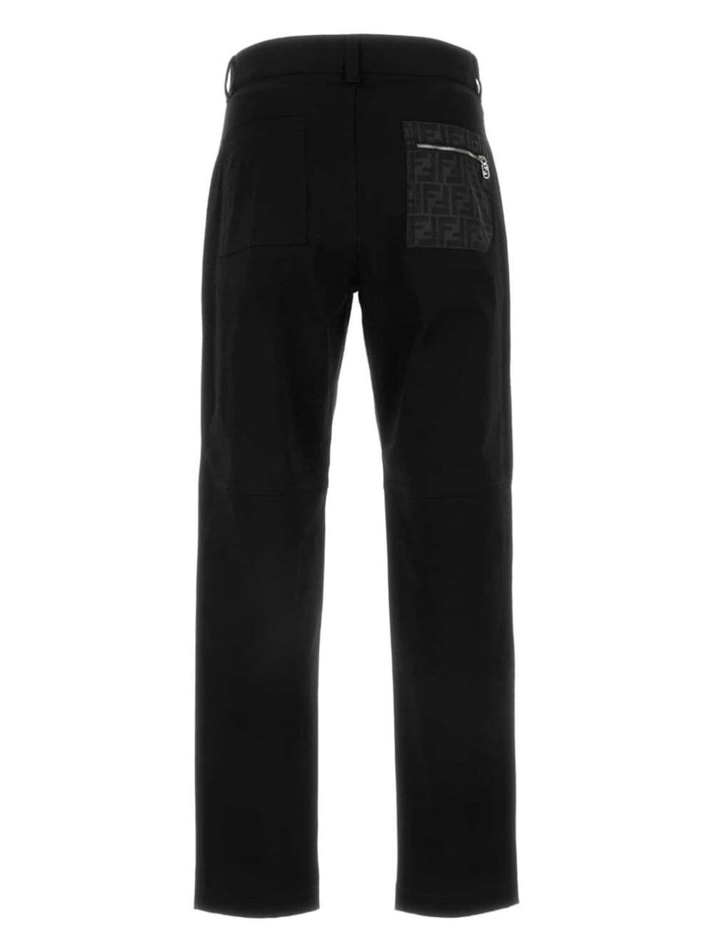 Zucca-panelled straight-legged trousers