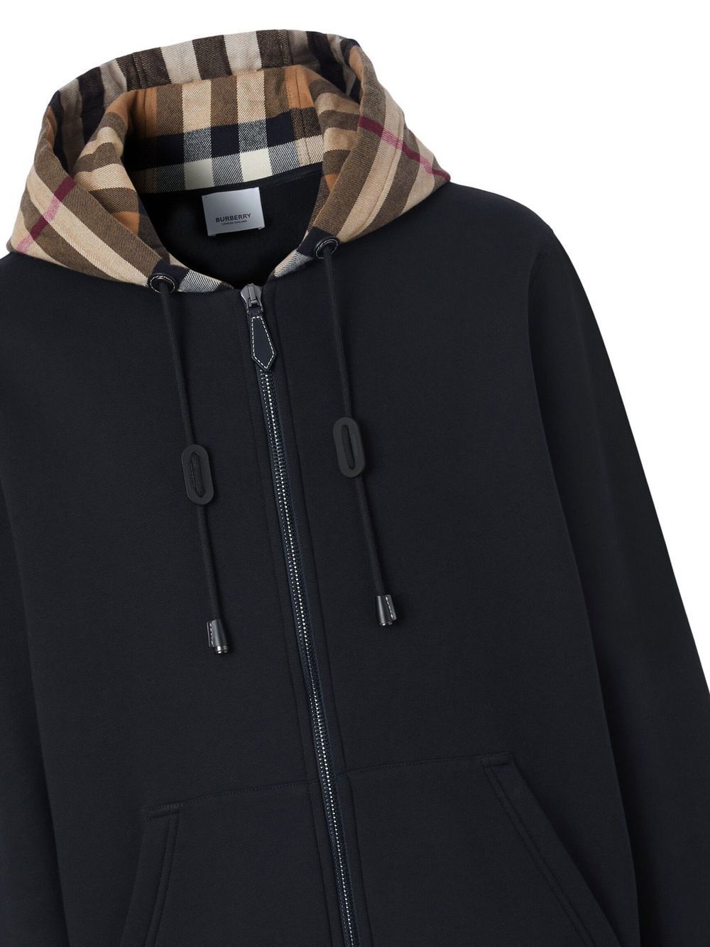 check-pattern zip-up hoodie