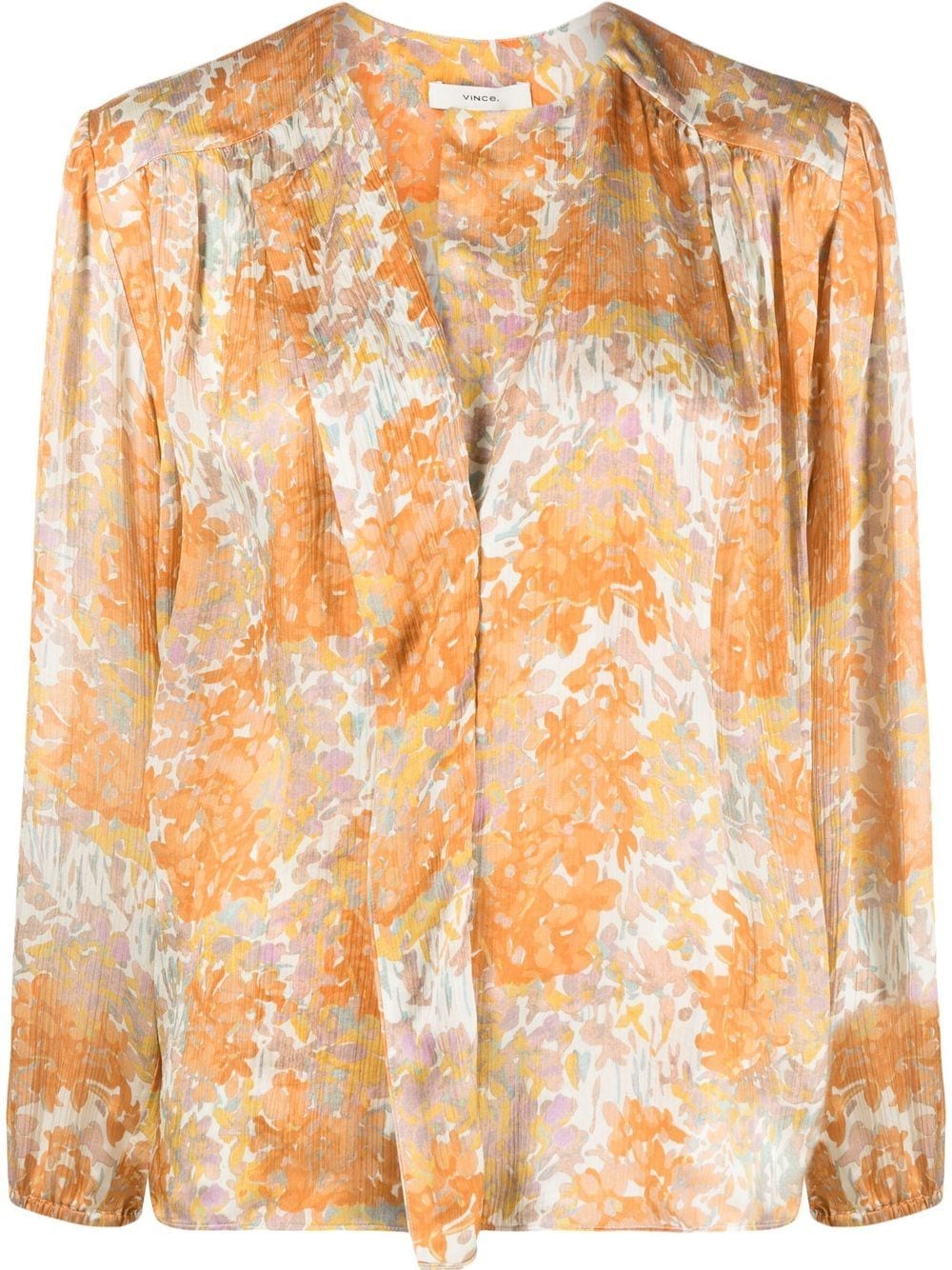 Vince Garden floral-print silk blouse