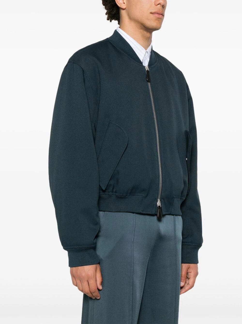 gabardine-weave bomber jacket