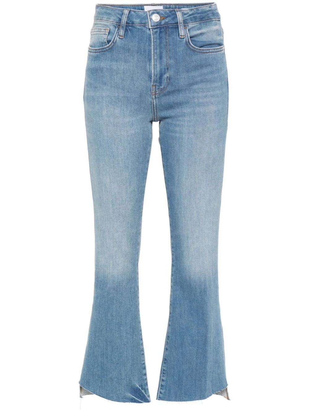 whiskering-effect bootcut jeans