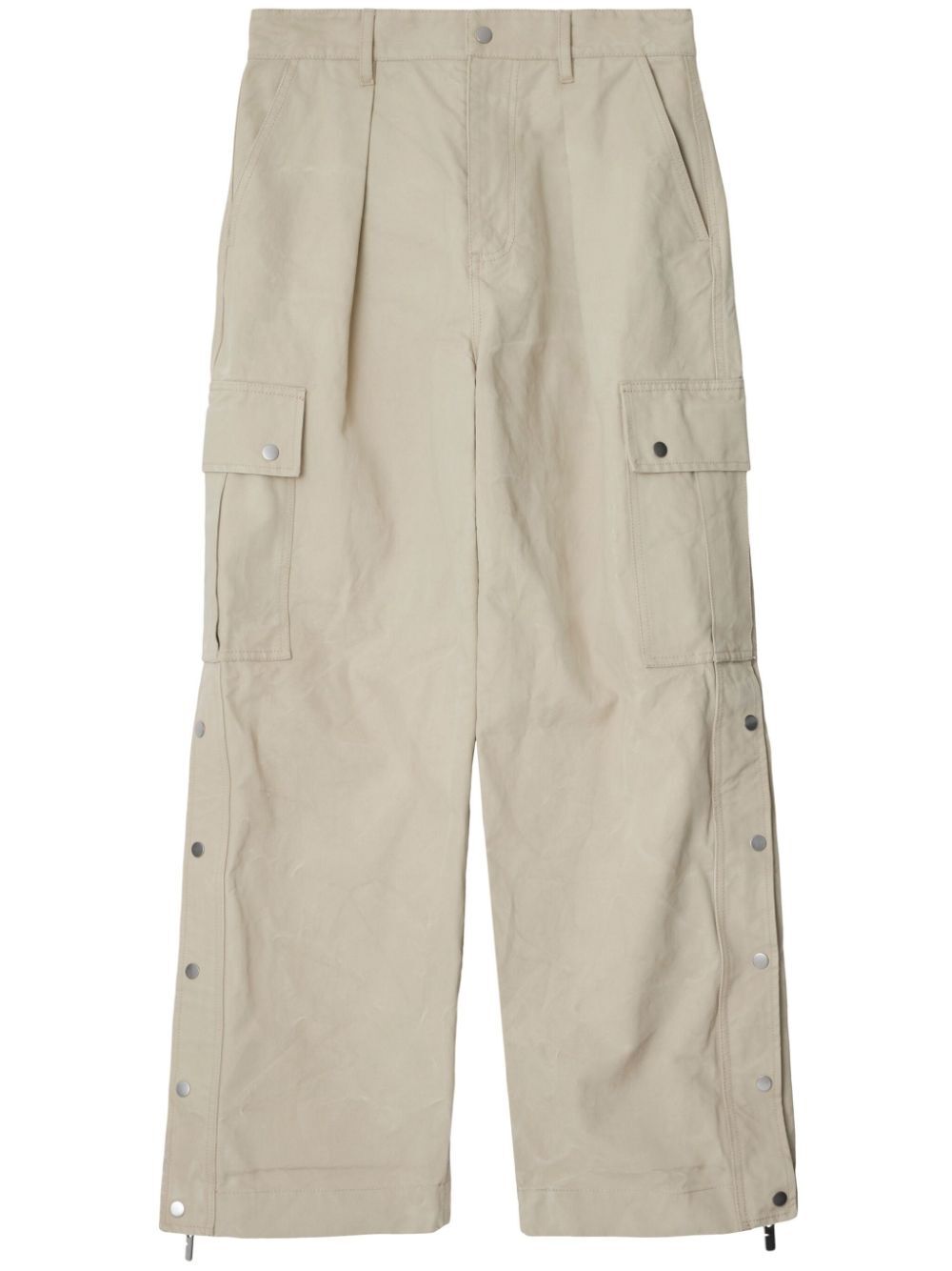 wide-leg cotton cargo trousers