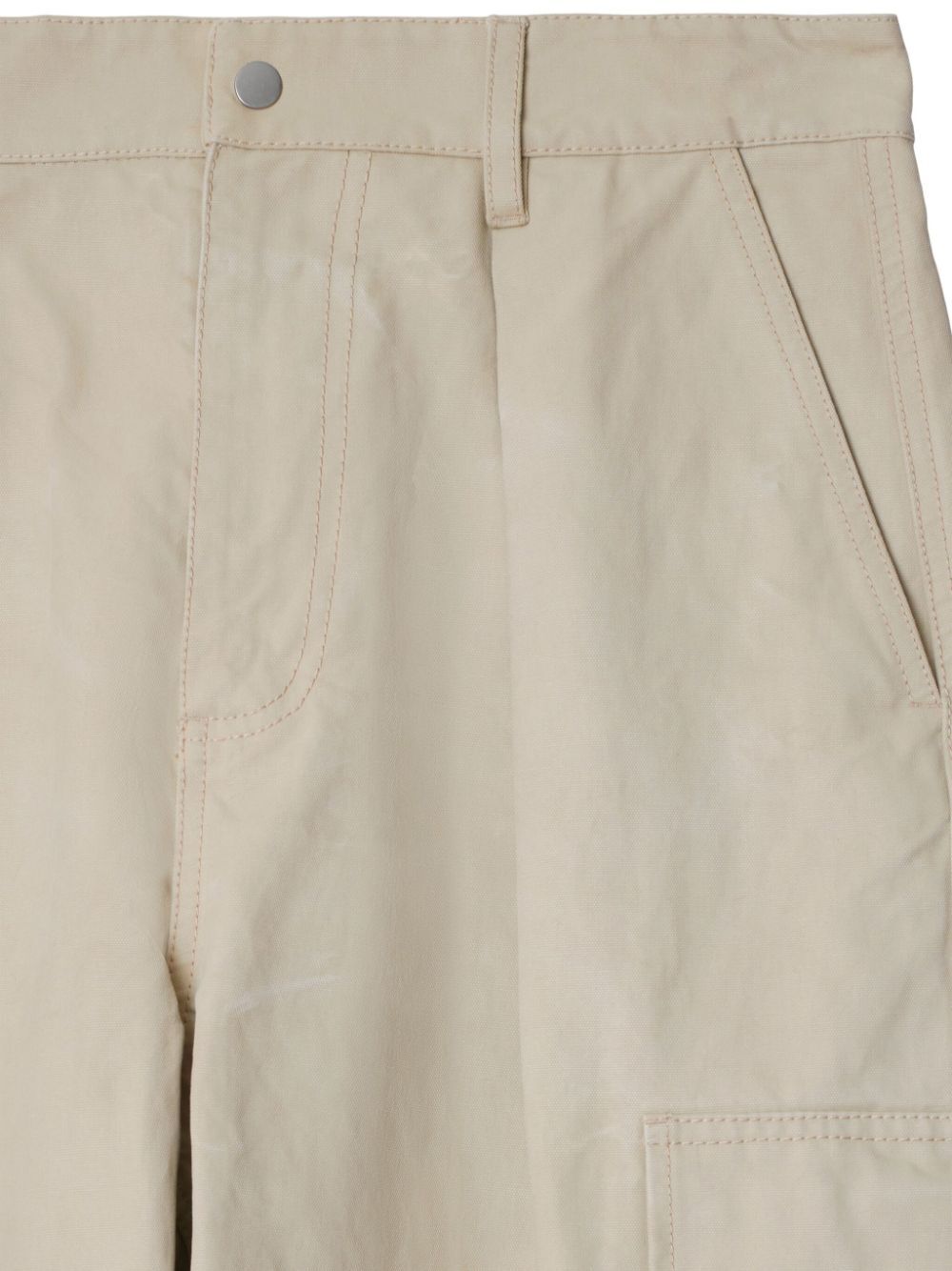 wide-leg cotton cargo trousers