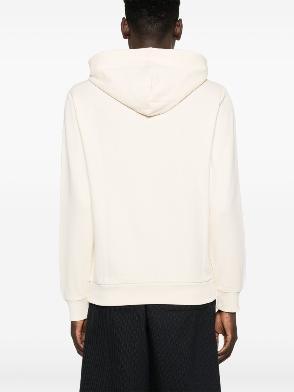 logo-flocked cotton hoodie