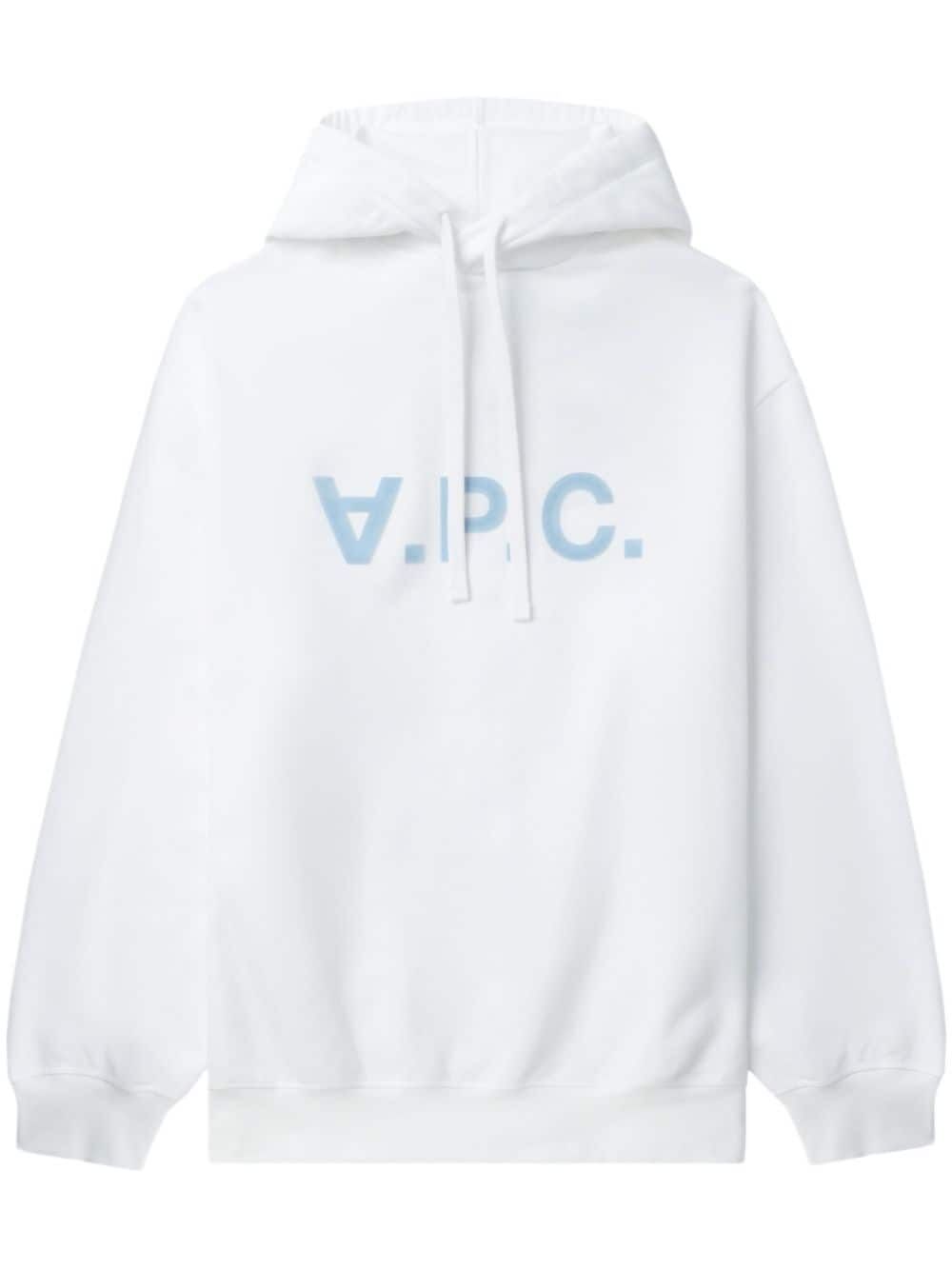 logo-flocked cotton hoodie