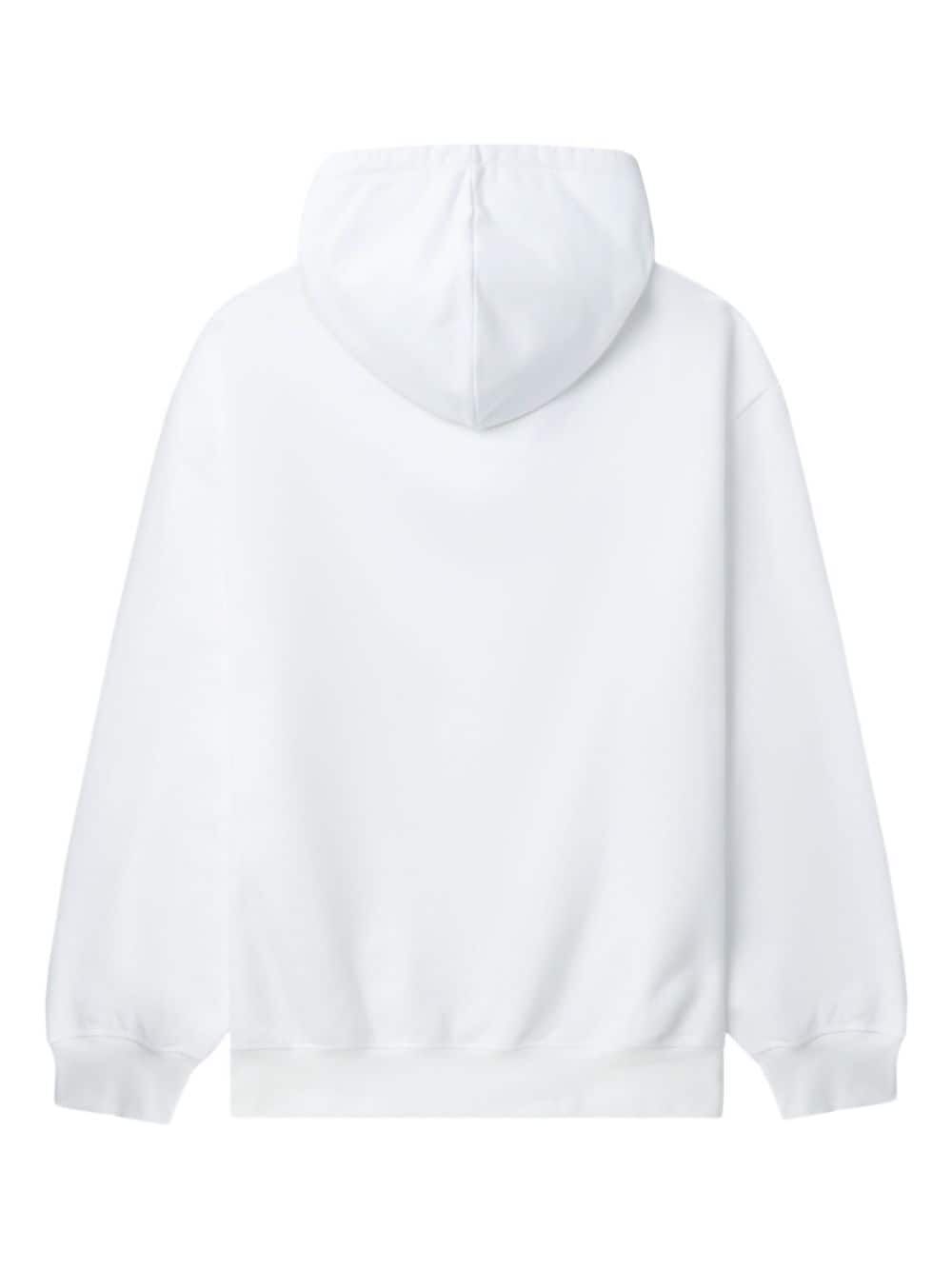 logo-flocked cotton hoodie