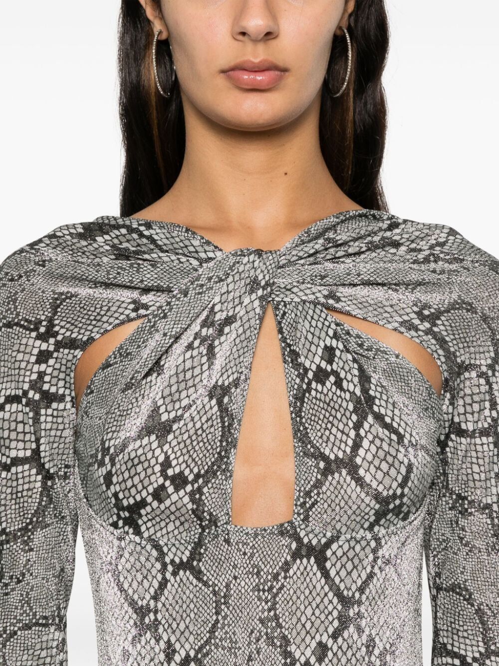 lurex snake-print mini dress