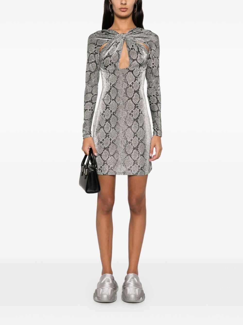 lurex snake-print mini dress