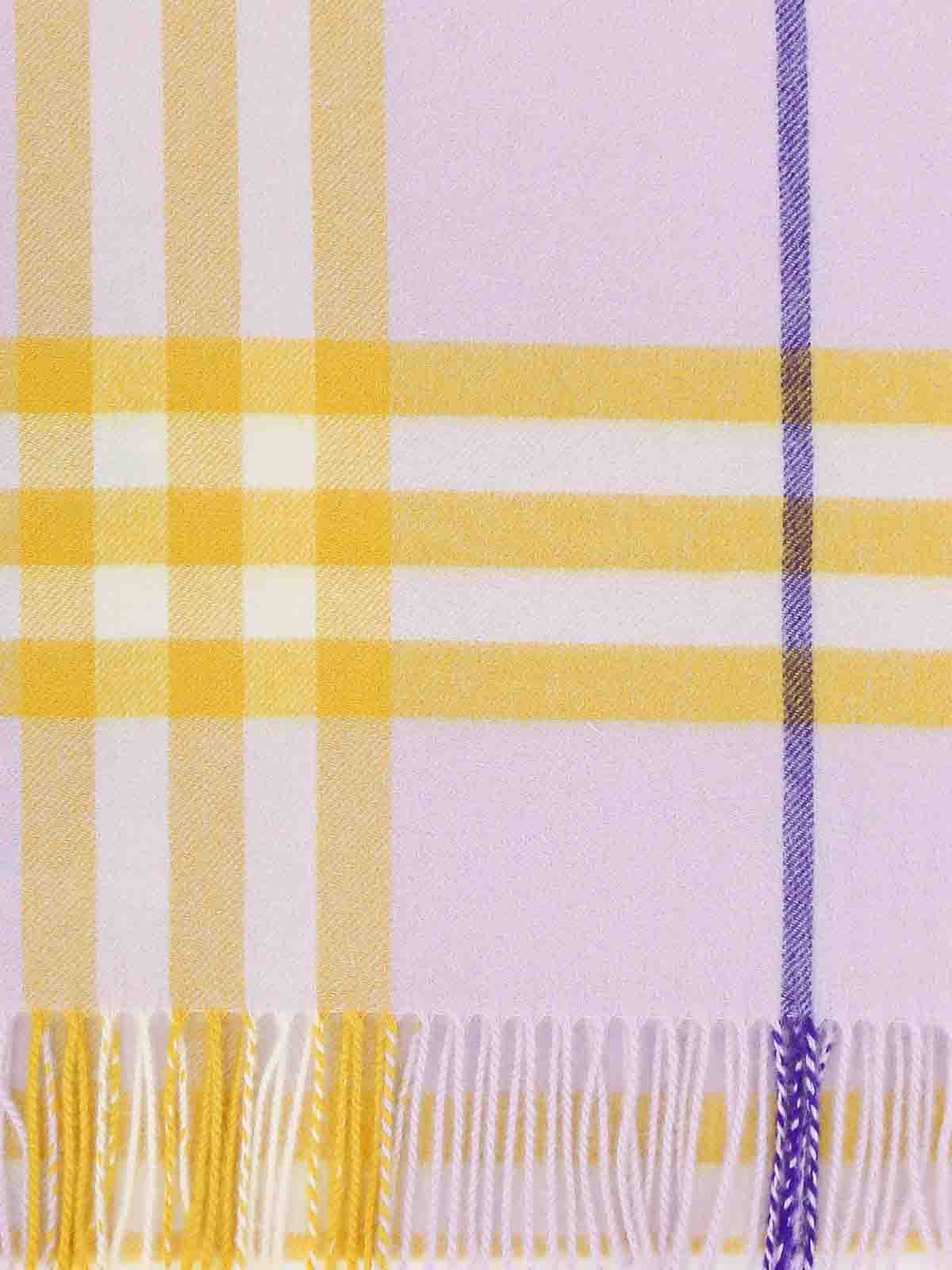 checked fringed-edge cashmere scarf