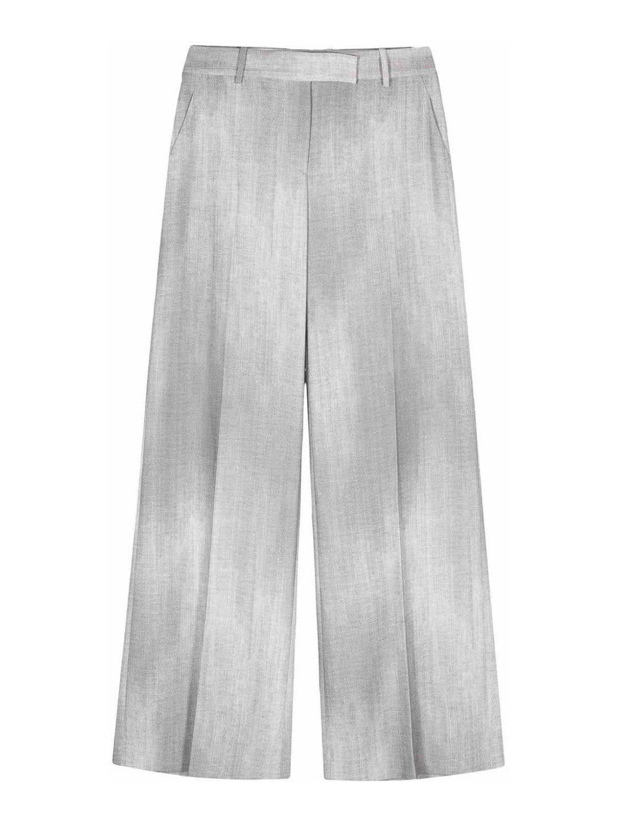 printed pressed-crease straight trousers