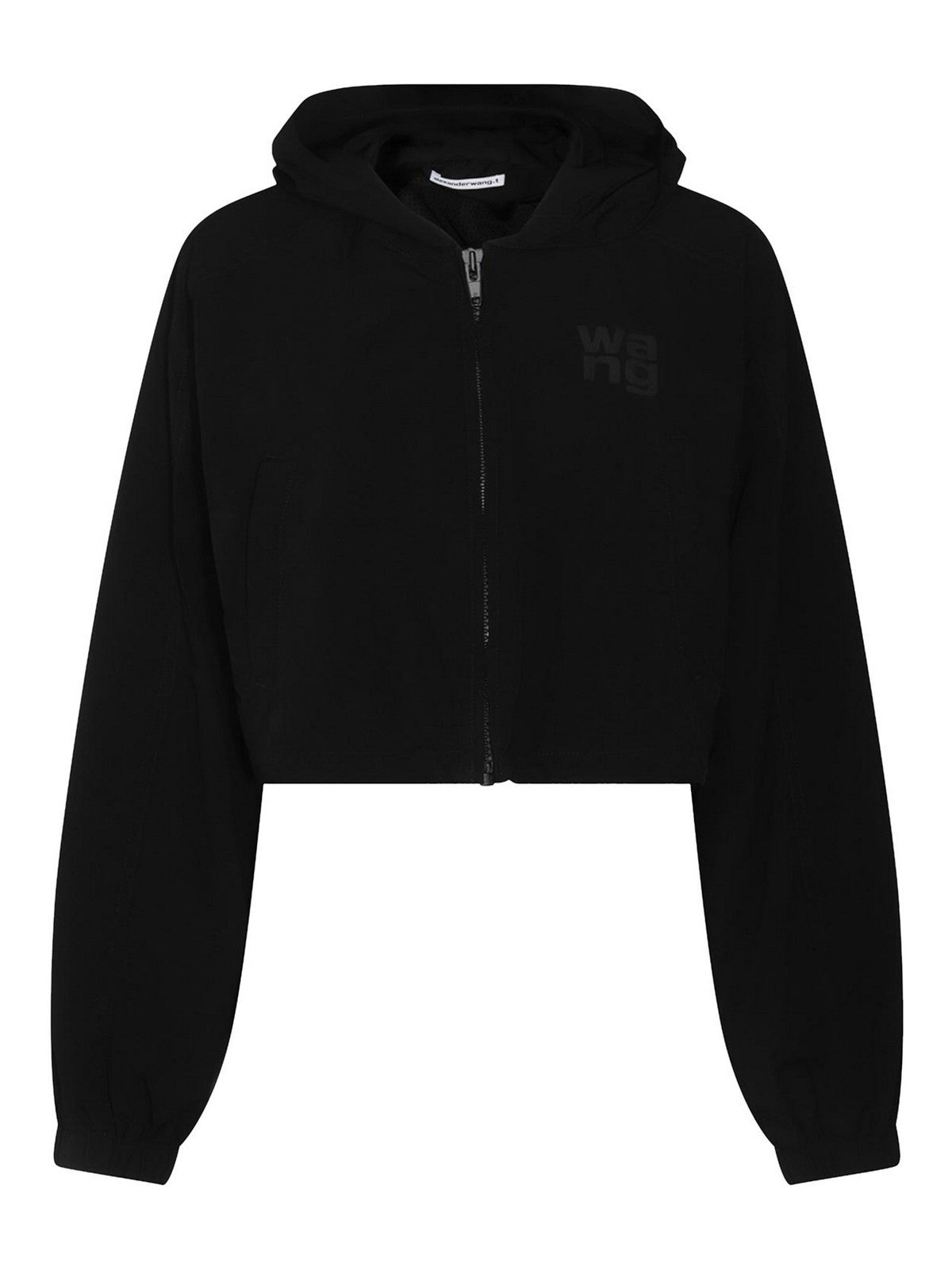 zip-up hooded jacket